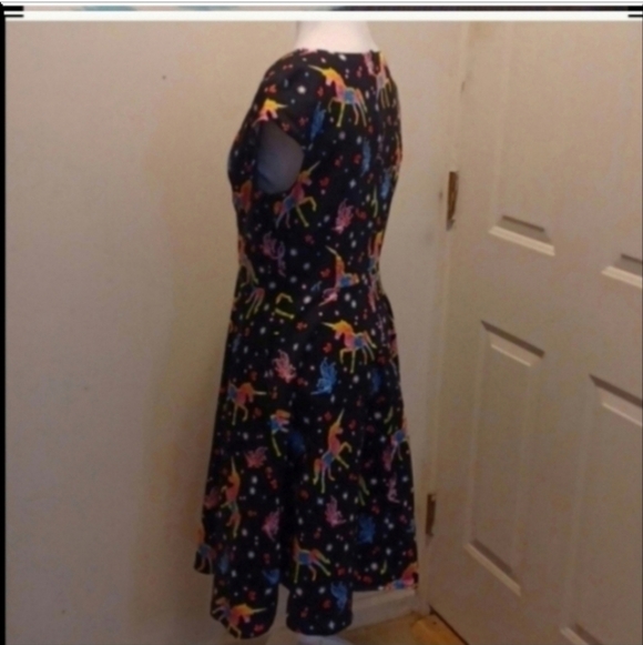 Hanpceirs Unicorn Fairies Dress Large rockabilly novelty strech pockets 50"s - Picture 4 of 6